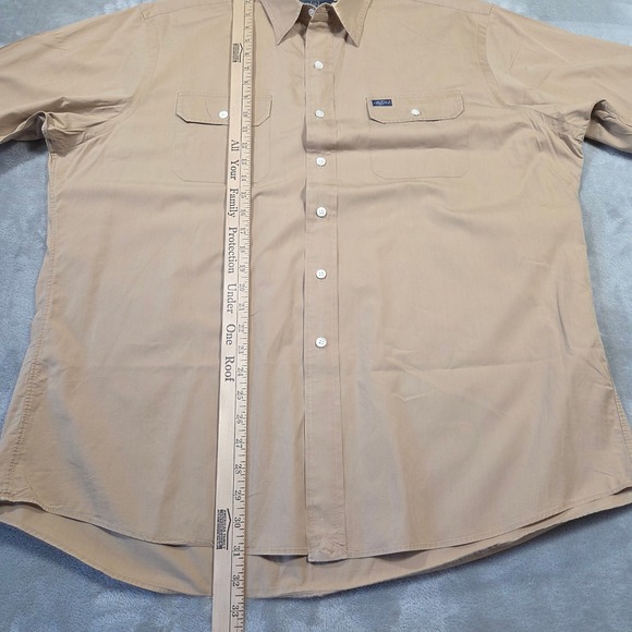 Polo Ralph Lauren Mens XL Short Sleeve Button Down Utility Work Shirt Tan Khaki - Picture 4 of 6